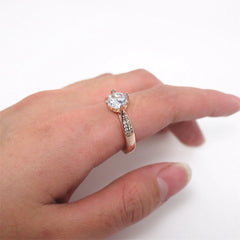 Four-Prong Ring, Diamond Ring, Zircon Ring