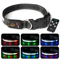 Light Up Dog CollarLed Dog CollarRechargeable Waterproof Led Dog Collar with RemoteLed Dog Collar BreakawayGlow in Dark Led Dog CollarDog Lights for Night Walking(Large)