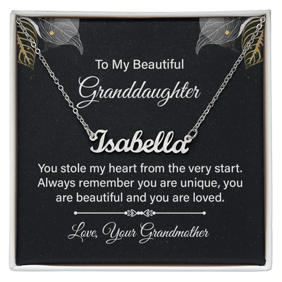 Custom Name Necklace - To My Beautiful Granddaughter
