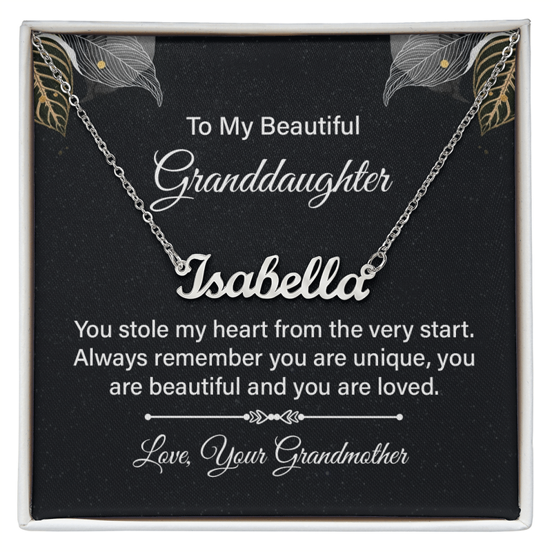 Custom Name Necklace - To My Beautiful Granddaughter