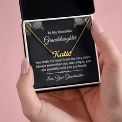 Custom Name Necklace - To My Beautiful Granddaughter