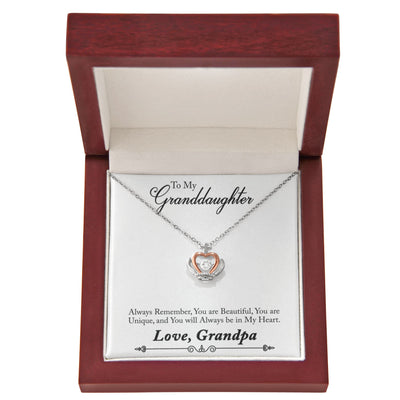 Crown Pendant Necklace - To My Granddaughter