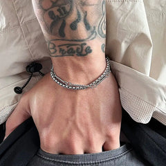 Double Layer Titanium Steel Bracelet for Men