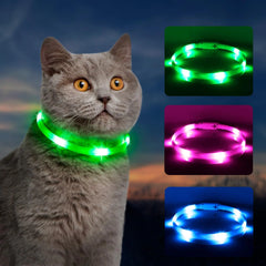 Light Up Dog Collar for Small Dogs - Silicone LED Dog Collar Rechargeable Cuttable Lighted Cat Collar Glowing Puppy Collar Dog Lights for Night Walking (Green-XS(40cm))