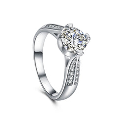 Four-Prong Ring, Diamond Ring, Zircon Ring